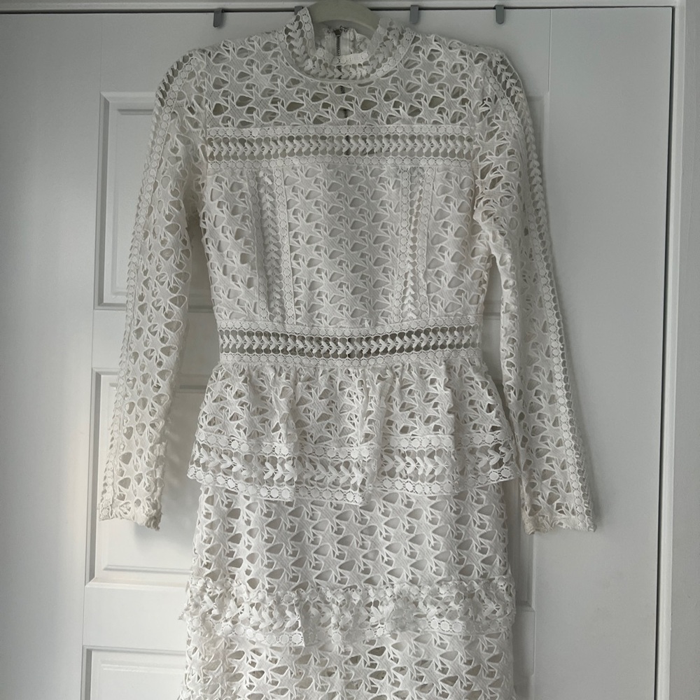 White short ruffle dress size small